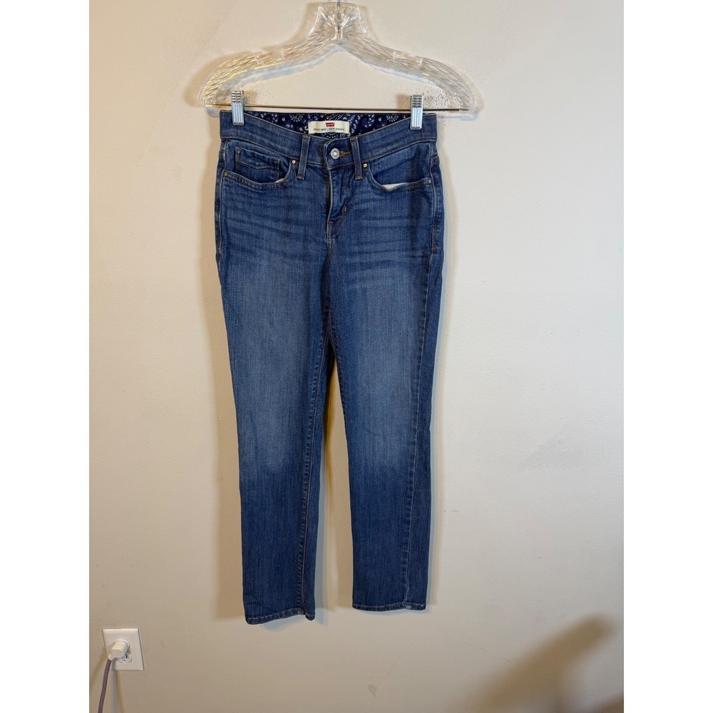 Levi's Womens 525 Straight Leg Jeans Perfect Waist Blue 4 M